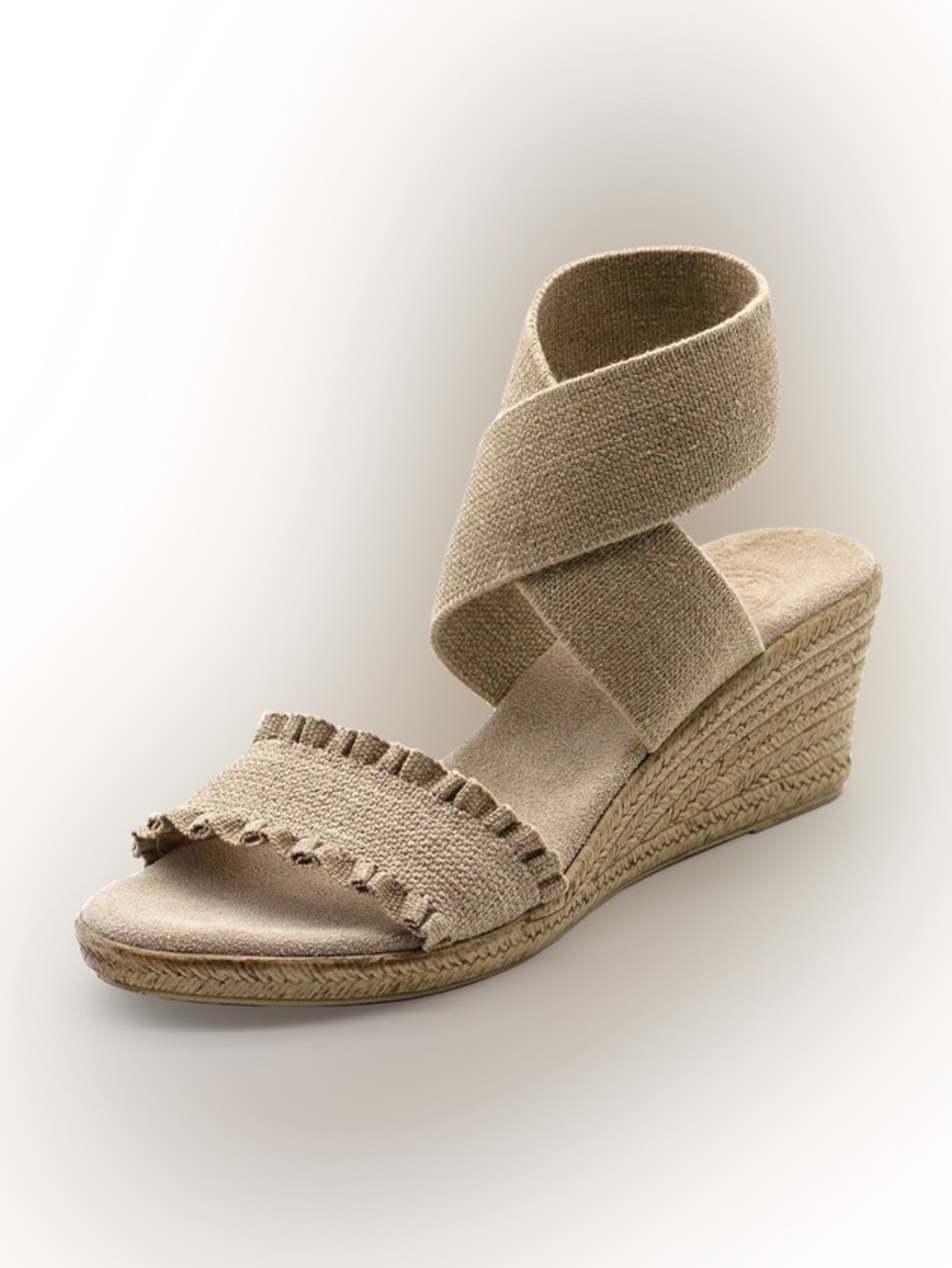 Charleston Shoe Co. “Carolina” Wedge | Linen Ruffle